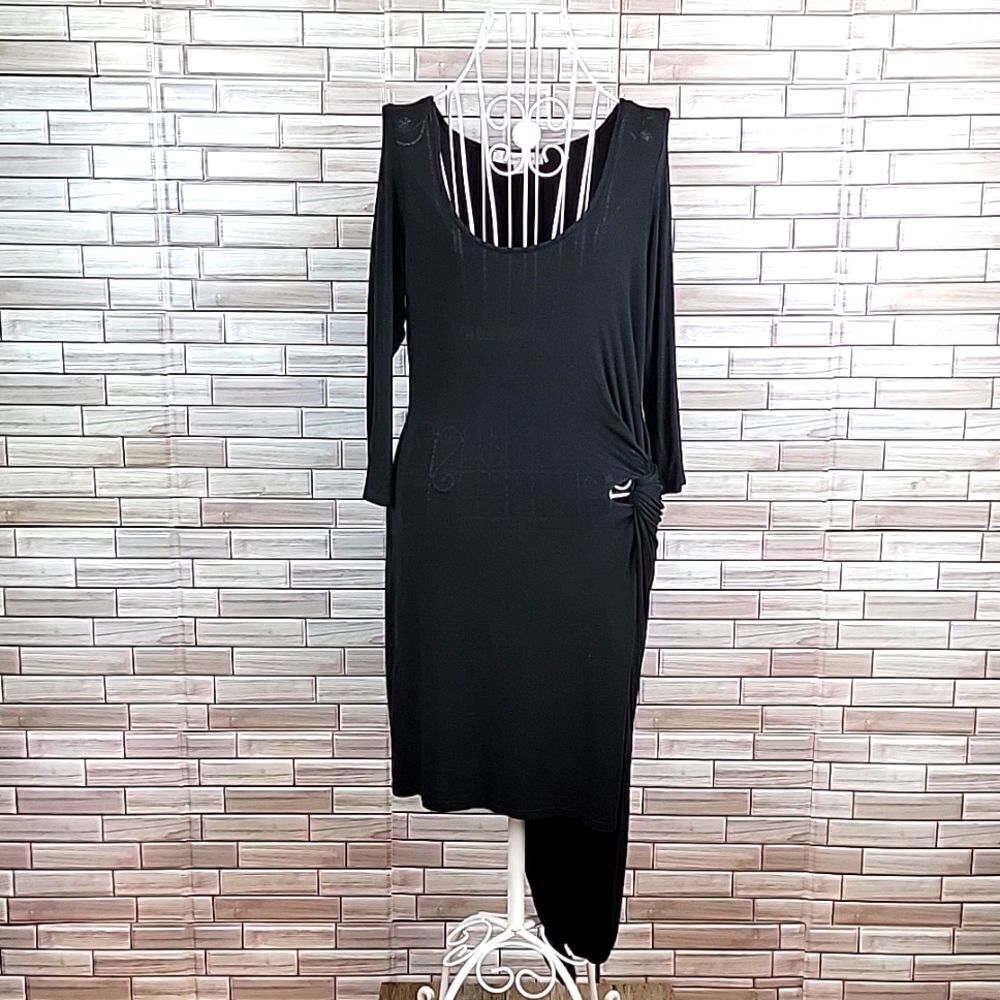 The Vanity Room knit faux wrap midi dress Size M